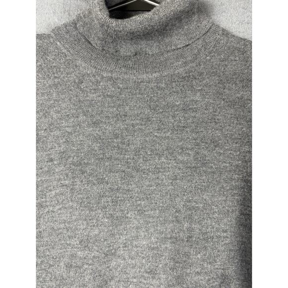 H by Halston Merino Wool Grey Turtleneck Sweater Large Cozy Knit - Picture 2 of 8